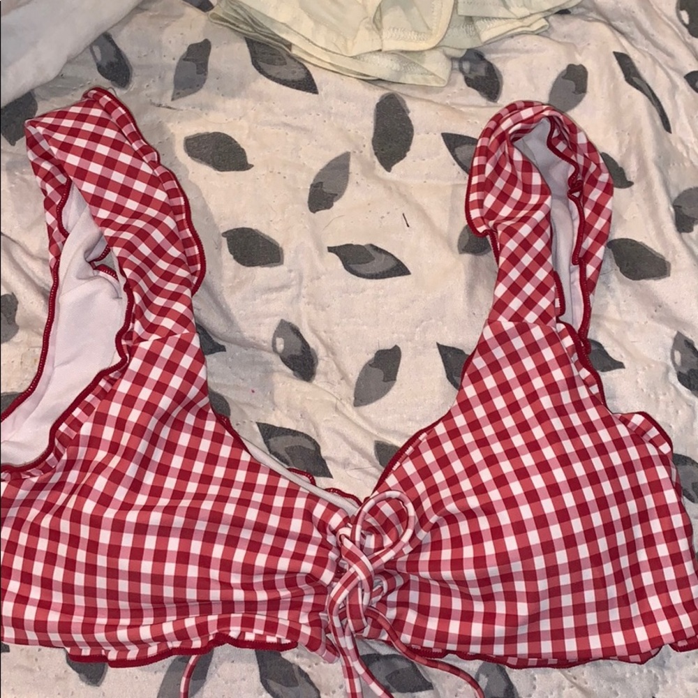 Plaid bathing suit top
